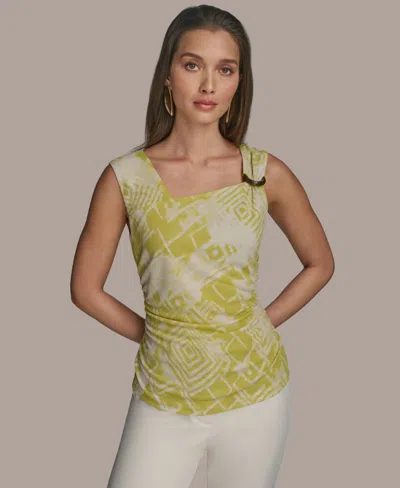 Donna Karan Women's Sleeveless Printed Knit Top In Green