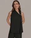 Donna Karan New York Asymmetric Sleeveless Top In Black