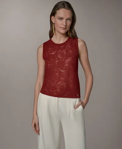 Donna Karan Women's Sleeveless Sheer Sweater In Brown