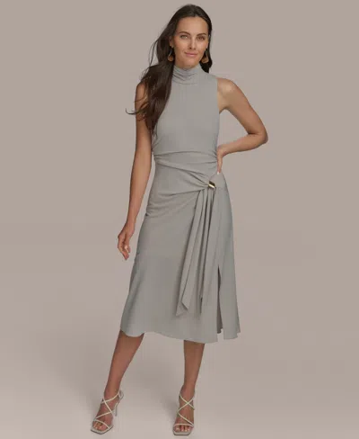 Donna Karan Women's Sleeveless Side-tie Jersey Midi Dress