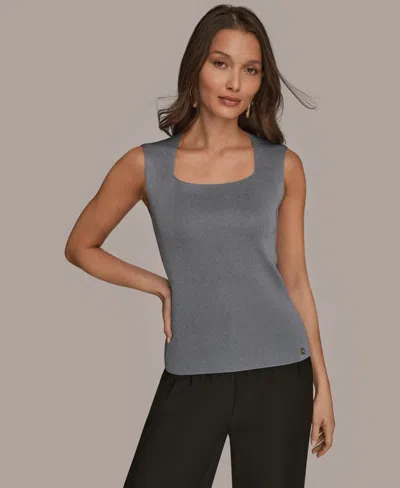 Donna Karan Women's Sleeveless Square Neck Sweater In Gray