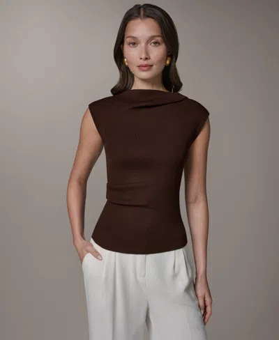Donna Karan Women's Sleeveless Sweater Top In Brown