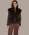 Donna Karan New York Faux Fur Vest In Purple