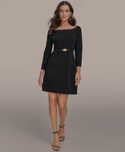 Donna Karan New York Back Zip Knit Top In Black