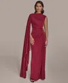 Donna Karan New York Ruched Drape Gown In Burgundy