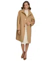 Donna Karan Women's Stand-collar Single-breasted Coat In Camel