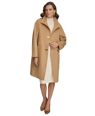 Donna Karan Women's Stand-collar Single-breasted Coat In Camel