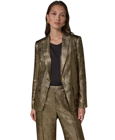 Donna Karan Women's Statement Peak Lapel Velvet Blazer In Multi