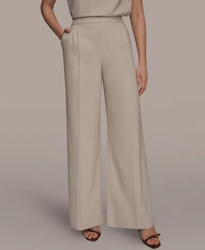 Donna Karan Women's Straight Leg Tie-waist Pants In Gray