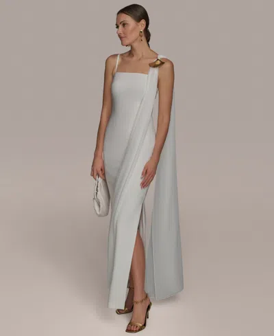 DONNA KARAN WOMEN'S STRAIGHT-NECK CHIFFON-SASH GOWN
