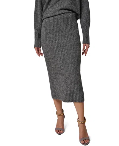 Donna Karan Women's Straight Sweater Pull-on High-waisted Midi Skirt In Gray