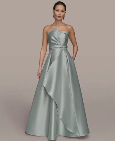 Donna Karan Women's Strapless Asymmetrical Ball Gown In Blue