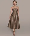 Donna Karan Women's Strapless Fit And Flare Cocktail Dress In Brown