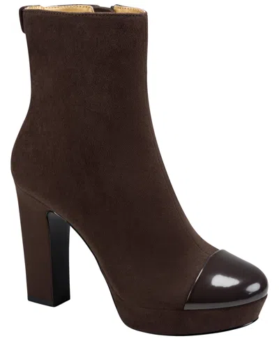 Donna Karan Women's Sullivan Platform Booties In Brown