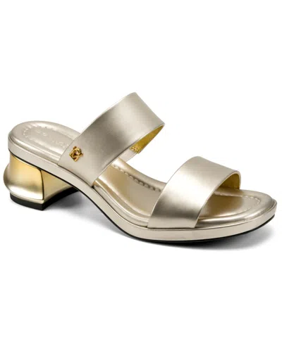 Donna Karan Women's Teagan Double Band Dress Sandals In Gold