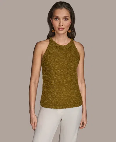 Donna Karan Women's Textured Knit Sleeveless Top In Green