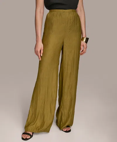 Donna Karan Women's Textured Wide-leg Pants In Green