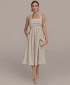 Donna Karan New York Pleated Halter Sundress In Neutral