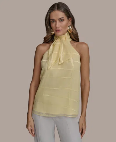 Donna Karan Women's Tie-neck Halter Top In Panna Cotta