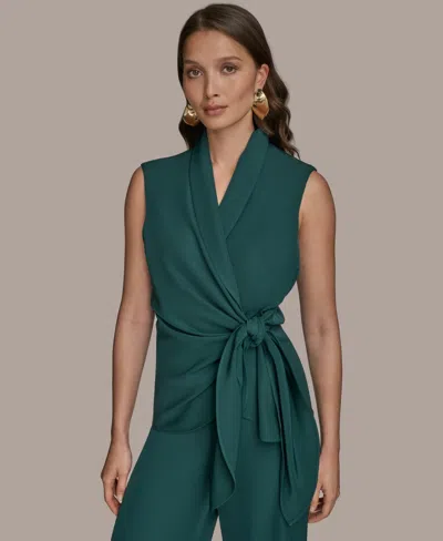 Donna Karan Women's Tie-waist Wrap Vest In Brown