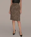 Donna Karan Women's Tweed Midi Pencil Skirt In Brown