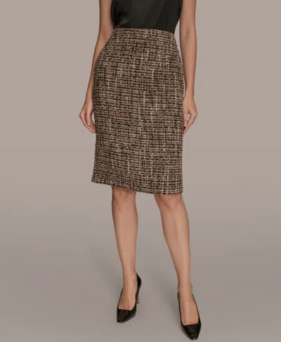 DONNA KARAN WOMEN'S TWEED MIDI PENCIL SKIRT