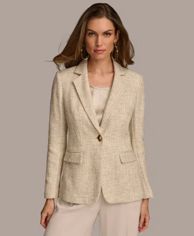 Donna Karan Women's Tweed One-button Blazer In Pearl Multi
