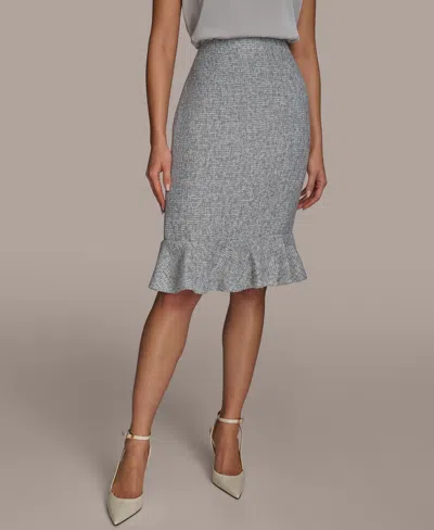Donna Karan Women's Tweed Ruffle Hem Skirt, Regular & Petite In Limestone Multi