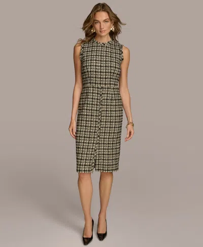 Donna Karan Women's Tweed Sleeveless Dress In Gray