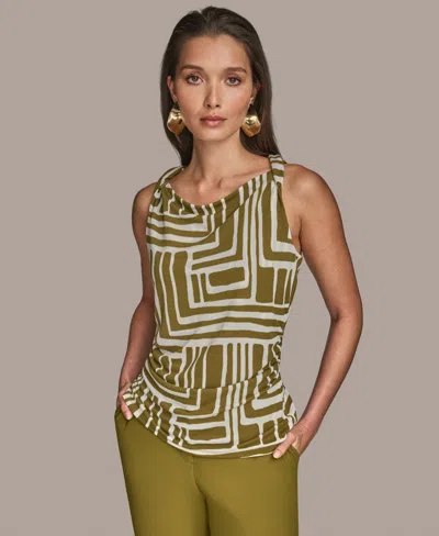 DONNA KARAN WOMEN'S TWIST-STRAP PRINTED TANK TOP