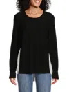 Donna Karan Women's Two Tone High Low Sweater In Black White