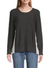 Donna Karan Women's Two Tone High Low Sweater In Grey Heather