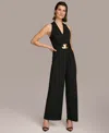 DONNA KARAN WOMEN'S V-NECK HARDWARE SLEEVELESS JUMPSUIT