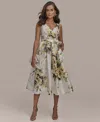 Donna Karan New York Floral Tiered Wrap Dress In Limoncello Multi