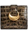 Donna Karan New York Valley Stream Metallic Croco Small Wallet In Brown