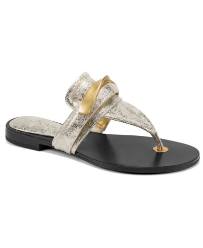 Donna Karan Women's Velvet Flat Thong Sandals In Multi