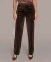 Donna Karan New York Velvet Straight Leg Pants In Gold