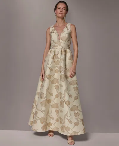 Donna Karan Women's V-neck Ball Gown In Multi