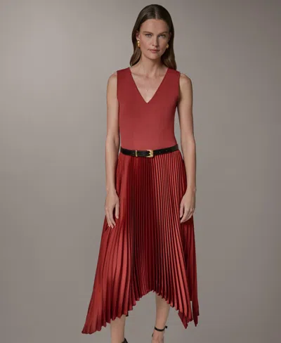 Donna Karan Women's V-neck Dress In Brown