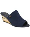 Donna Karan Women's Wedge Heel Mules In Blue