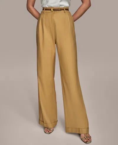 Donna Karan Women's Wide-leg Belted Pants, Regular & Petite In Yellow