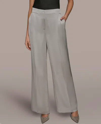 Donna Karan Women's Wide-leg Mid-rise Pants In Gray