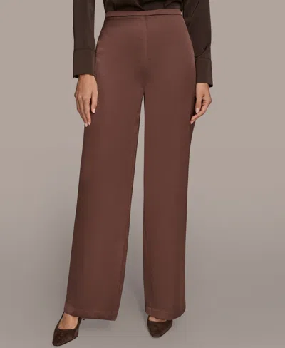 Donna Karan Women's Wide Leg Pants In Brown