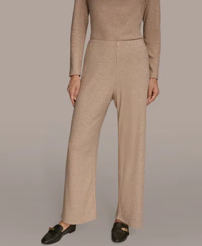 Donna Karan Women's Wide Leg Pull On Pants In Brown