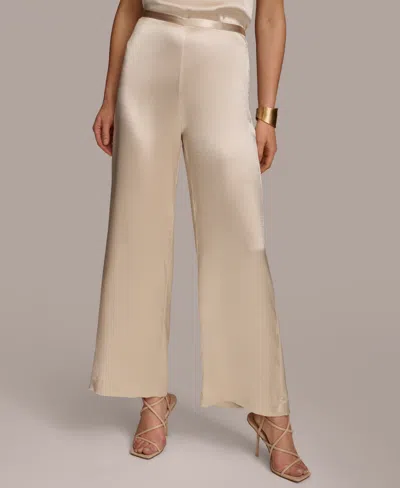 Donna Karan Women's Textured Wide-leg Pants In Cream