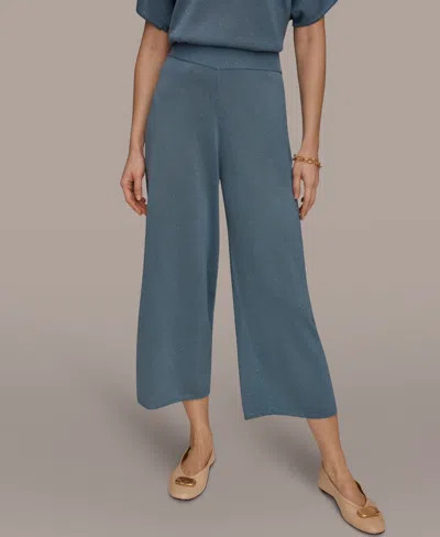Donna Karan Women's Wide Leg Sequin Pull-on Pants In Blue