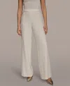 Donna Karan Women's Wide Leg Side Zipper Pants In White
