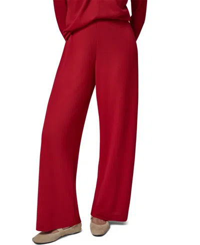 Donna Karan Women's Wide-leg Flat Front Pull-on Pants In Red