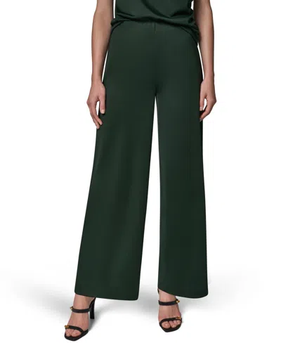 Donna Karan Women's Wide-leg Pull-on Pants In Green
