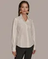 Donna Karan Women's Wrist-hardware Button-down Shirt In Cream